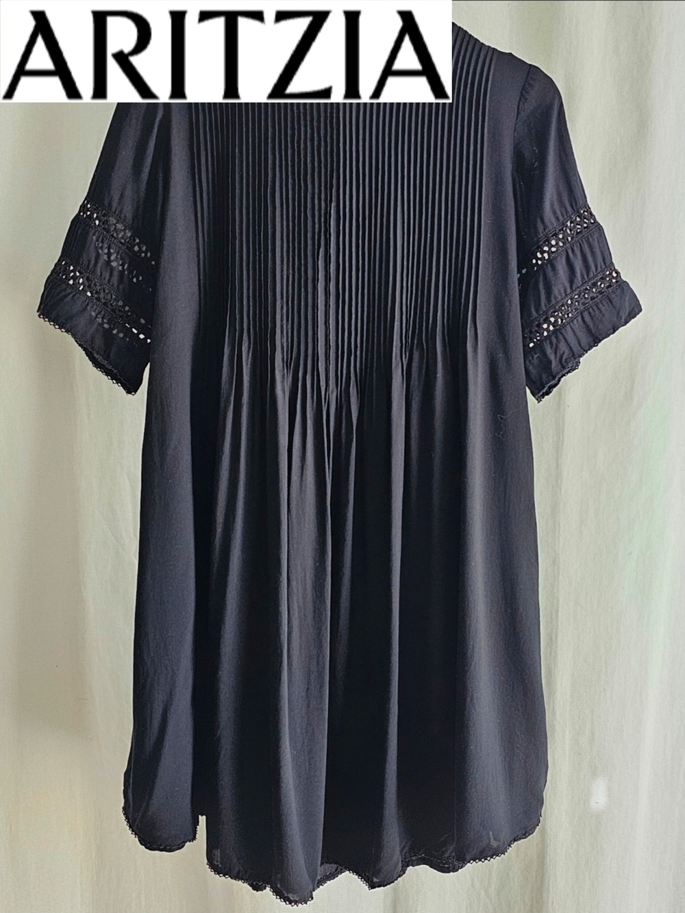 Aritzia Wilfred Black Sonore Embroidery Dress - Picture 2 of 16
